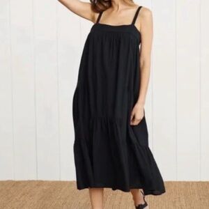 Jenni Kayne Seersucker Summer dress in black, size small